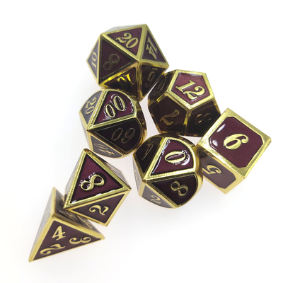 ชุดลูกเต๋าสีเขียวบนโต๊ะแฮนด์เมดขนาดเล็กชุดกล่องของขวัญ Polyhedral บรรจุภัณฑ์ผิวเรียบ