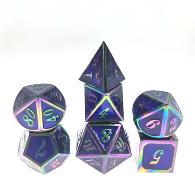 ชุดลูกเต๋าหลายเหลี่ยมโลหะผสมขนาดเล็กสำหรับ Dungeons And Dragons ทนทาน