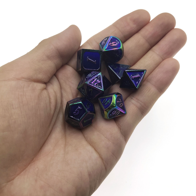 ชุดลูกเต๋าหลายเหลี่ยมโลหะผสมขนาดเล็กสำหรับ Dungeons And Dragons ทนทาน