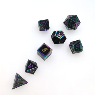 ชุดลูกเต๋าที่เป็นมิตรต่อสิ่งแวดล้อมแบบพกพา Anti Wear Dice Multi Color Brass RPG
