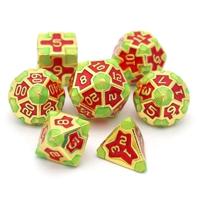 CE Precision RPG Polyhedron Dice Set OEM วัสดุเหล็กผสมหลากหลายที่ไม่เป็นพิษ คีทีวีบาร์