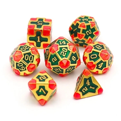 CE Precision RPG Polyhedron Dice Set OEM วัสดุเหล็กผสมหลากหลายที่ไม่เป็นพิษ คีทีวีบาร์