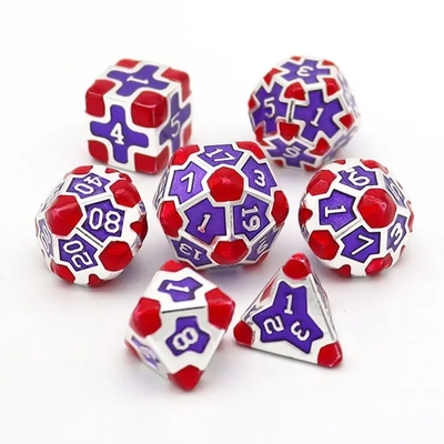 CE Precision RPG Polyhedron Dice Set OEM วัสดุเหล็กผสมหลากหลายที่ไม่เป็นพิษ คีทีวีบาร์