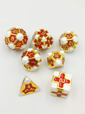 บารอค 7 ชิ้น โพลีเอเดรัล เกมส์ ด้าม เซ็ต โลหะคม Edge สําหรับ RPG