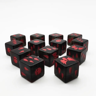 ผิวเรียบ Polyhedral รีซินคริสตัลเกม Dice Set การเล่นเกมแอคริลิคที่กําหนดเอง