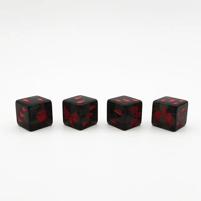 ผิวเรียบ Polyhedral รีซินคริสตัลเกม Dice Set การเล่นเกมแอคริลิคที่กําหนดเอง