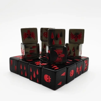 ผิวเรียบ Polyhedral รีซินคริสตัลเกม Dice Set การเล่นเกมแอคริลิคที่กําหนดเอง