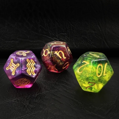 เบสคอน 3 ชิ้น เซ็ตลูกเต๋าดารา ดวงดาว D12 ลูกเต๋า 3 สี