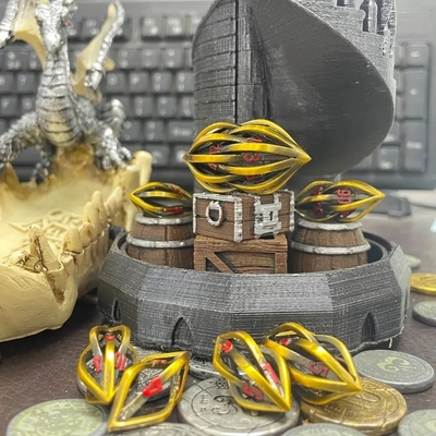 การพิมพ์ 3 มิติ Cthulhu ห้องโลหะลูกเต๋า 7 ชิ้น Set มังกรและ Dungeon DND RPG