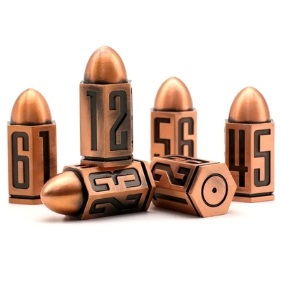 D6 Bullet Metal Dice Set 6 ชิ้น 6 ด้าน สําหรับ Dnd Dungeons Rpg Warhammer Shadowrun Dice