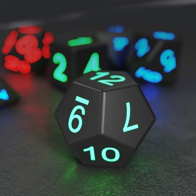 DND Board Polyhedral Dice Adult Game Magic Trick Pixels Electronic Glow LED Dice เกมการเล่นสําหรับผู้ใหญ่