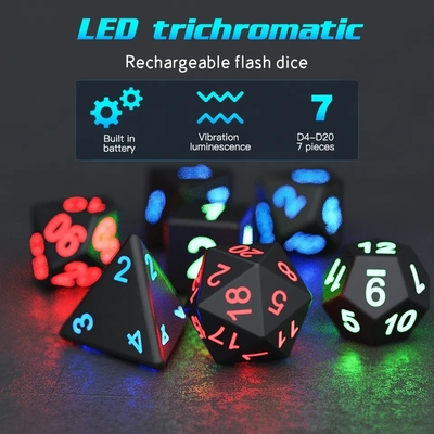 DND Board Polyhedral Dice Adult Game Magic Trick Pixels Electronic Glow LED Dice เกมการเล่นสําหรับผู้ใหญ่