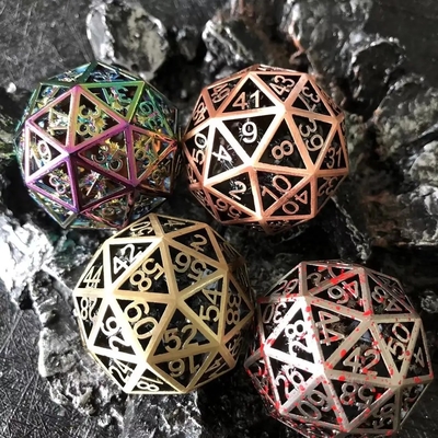 60D Macrobine Zinc Alloy Metal Dice Set เกมพิมพ์บนโต๊ะ