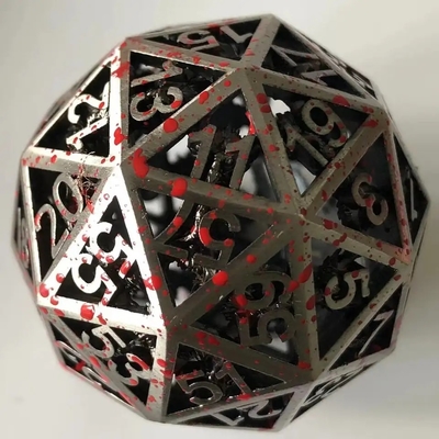 60D Macrobine Zinc Alloy Metal Dice Set เกมพิมพ์บนโต๊ะ