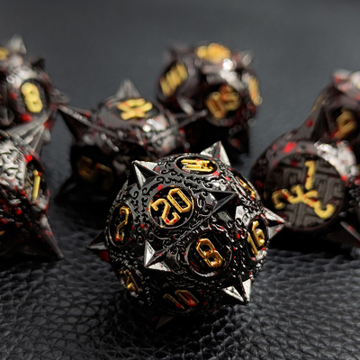 Bloodstarial Meteor Metal Dice Set D8 RPG มังกรและห้องใต้ดิน