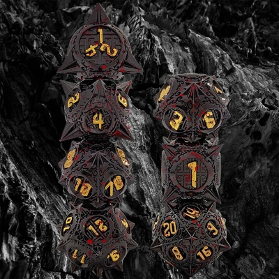 Bloodstarial Meteor Metal Dice Set D8 RPG มังกรและห้องใต้ดิน