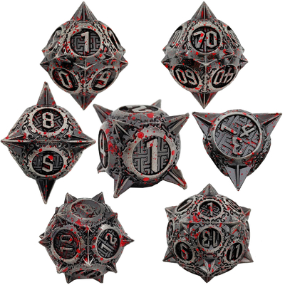 Bloodstarial Meteor Metal Dice Set D8 RPG มังกรและห้องใต้ดิน
