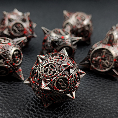 Bloodstarial Meteor Metal Dice Set D8 RPG มังกรและห้องใต้ดิน
