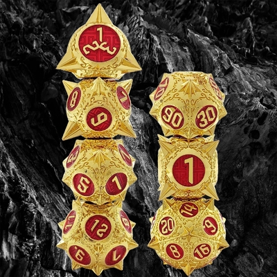 TRPG 16 มม โพลีฟรอนท์ DND โลหะไดส์ มัลติคอลเลอร์ Custom Meteor Hammer