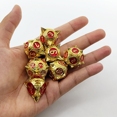 TRPG 16 มม โพลีฟรอนท์ DND โลหะไดส์ มัลติคอลเลอร์ Custom Meteor Hammer