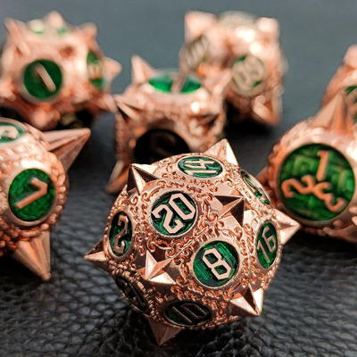 TRPG 16 มม โพลีฟรอนท์ DND โลหะไดส์ มัลติคอลเลอร์ Custom Meteor Hammer
