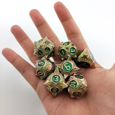 TRPG 16 มม โพลีฟรอนท์ DND โลหะไดส์ มัลติคอลเลอร์ Custom Meteor Hammer