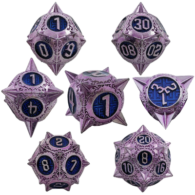 สูตรลูกเต๋า RPG โพลีเอเดรอนโลหะทนทาน มังกรและคุกเขื่อน 16 มิลลิเมตร Sparkle