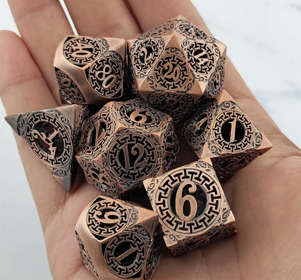Back To Metal Dice Set Kusalukono มัลติเฟซเชียล COC DND RPG ด้าม