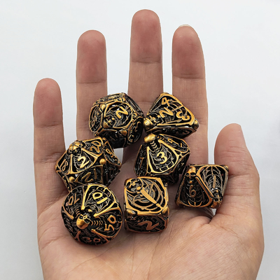 Skull Metal Hollow Dice Set DND Dungeons And Dragons RPG โฮลล์ดิจิตอล