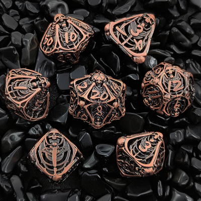 Skull Metal Hollow Dice Set DND Dungeons And Dragons RPG โฮลล์ดิจิตอล
