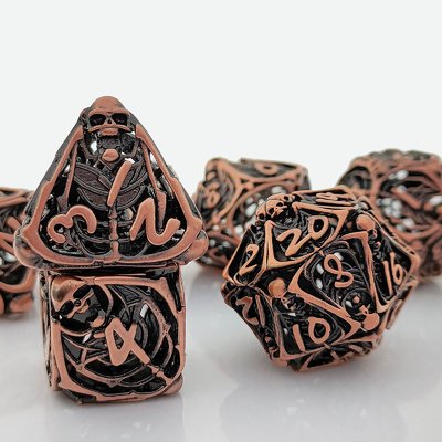 Skull Metal Hollow Dice Set DND Dungeons And Dragons RPG โฮลล์ดิจิตอล