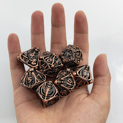 Skull Metal Hollow Dice Set DND Dungeons And Dragons RPG โฮลล์ดิจิตอล