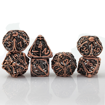 Skull Metal Hollow Dice Set DND Dungeons And Dragons RPG โฮลล์ดิจิตอล