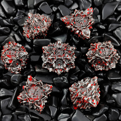 Lotus Metal Dice Set DND Dungeons And Dragons TRPG โพลีเอดรัล COC D6 เกมพนัน