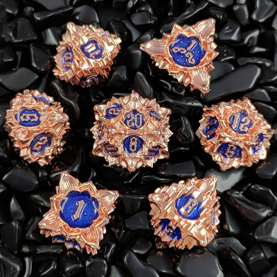 Lotus Metal Dice Set DND Dungeons And Dragons TRPG โพลีเอดรัล COC D6 เกมพนัน