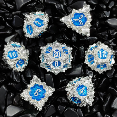 Lotus Metal Dice Set DND Dungeons And Dragons TRPG โพลีเอดรัล COC D6 เกมพนัน
