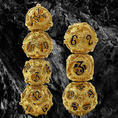 Longkong Circle Metal Dice Set DND Dungeon And Multi -Noodle RPG เกมหมากรุก