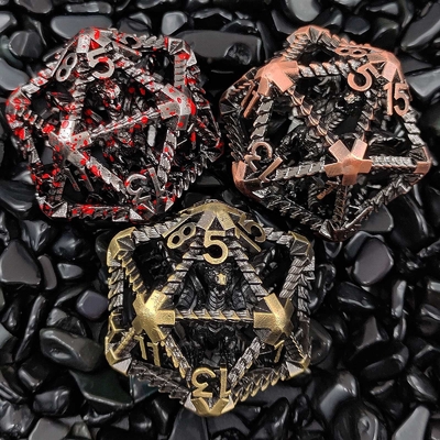 20 ด้าน โลหะเหลี่ยมลูกเต๋า D20 DND ขนาดใหญ่ RPG Polyhedral Dungeons และมังกร