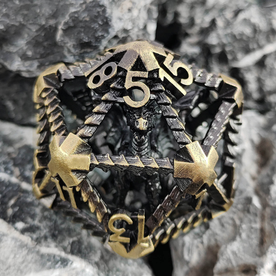 20 ด้าน โลหะเหลี่ยมลูกเต๋า D20 DND ขนาดใหญ่ RPG Polyhedral Dungeons และมังกร