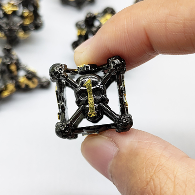 Hollow Skull Multi Face Metal Dice Set Dungeon และมังกร RPG #DND