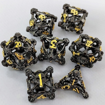 Hollow Skull Multi Face Metal Dice Set Dungeon และมังกร RPG #DND