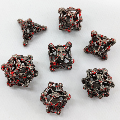Hollow Skull Multi Face Metal Dice Set Dungeon และมังกร RPG #DND