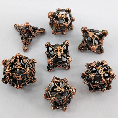 Hollow Skull Multi Face Metal Dice Set Dungeon และมังกร RPG #DND