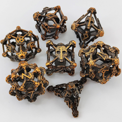 Hollow Skull Multi Face Metal Dice Set Dungeon และมังกร RPG #DND