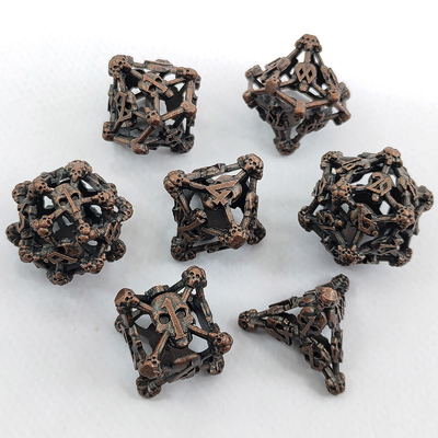 Hollow Skull Multi Face Metal Dice Set Dungeon และมังกร RPG #DND