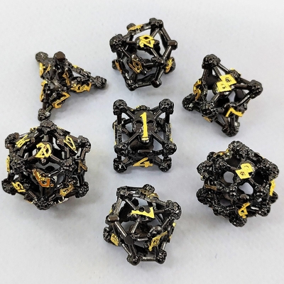 Hollow Skull Multi Face Metal Dice Set Dungeon และมังกร RPG #DND