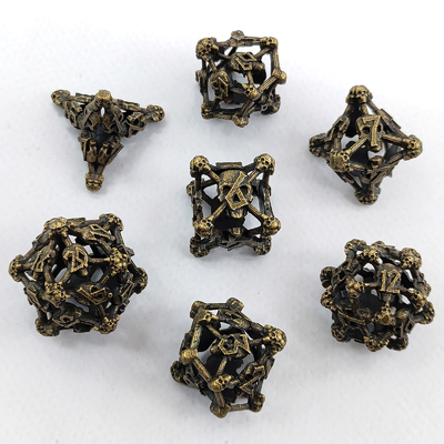 Hollow Skull Multi Face Metal Dice Set Dungeon และมังกร RPG #DND