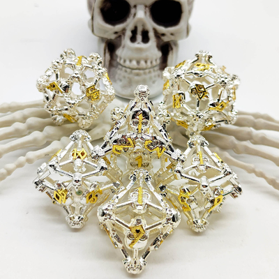 Hollow Skull Multi Face Metal Dice Set Dungeon และมังกร RPG #DND