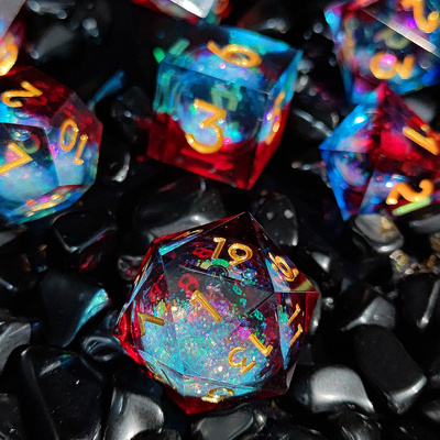 แร่ไหลหลายสี รีซิน Dice Set DND Cruzu'S Call RPG#COC