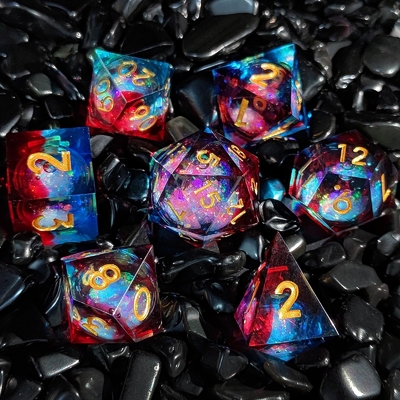 แร่ไหลหลายสี รีซิน Dice Set DND Cruzu'S Call RPG#COC